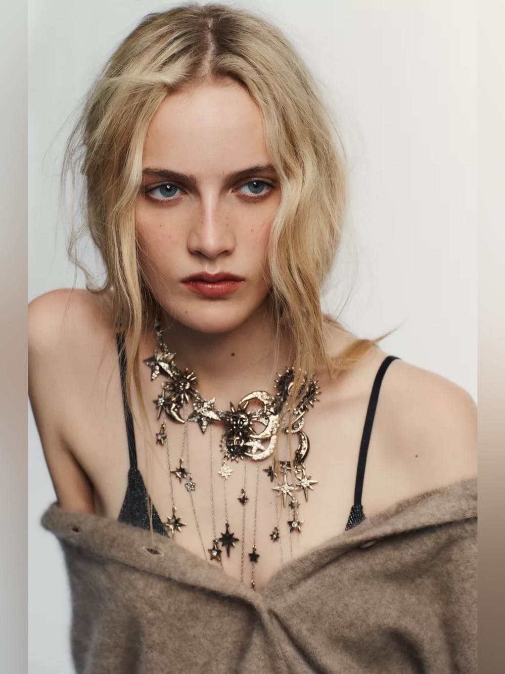 Zara Metal Sun Moon And Stars Necklace Cascade Style Pendants
